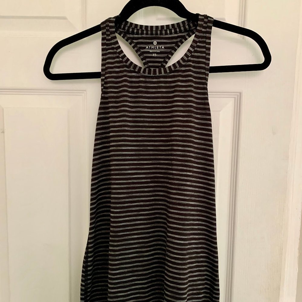 Athleta Chi High Neck Striped Racerback Tank